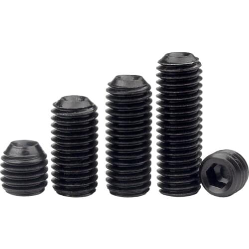 Luchang Free Shipping Black Carbon Steel Metric Thread Grub Screws Inner Hexagon Socket Set Screw