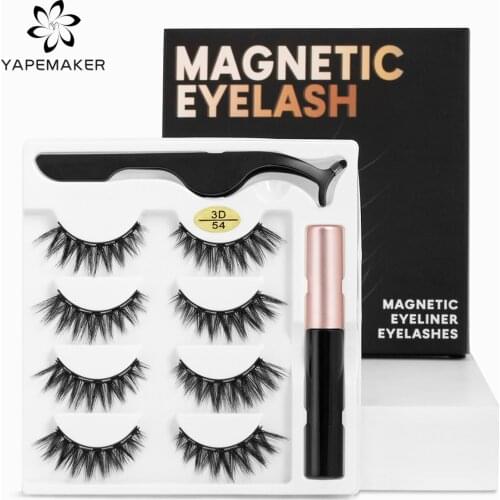 Magnetic Eyelashes 3D Mink Eyelashes Magnetic Eyeliner Invisible Magnetic Lashes False Lashes Lasting Handmade Eyelash Makeup