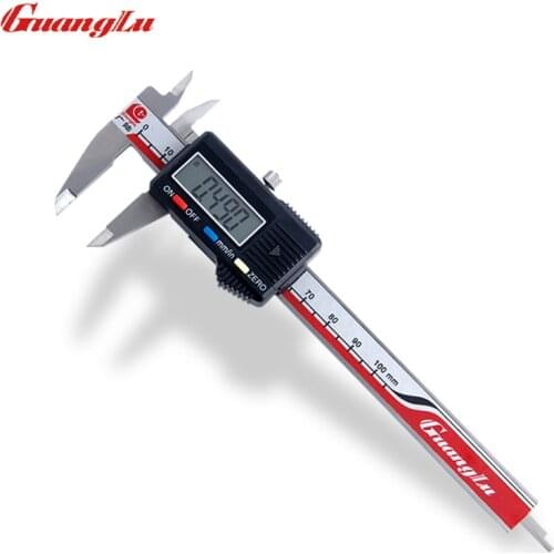 GUANGLU Mini Digital Caliper 0-100mm/0.01mm Stainless Steel LCD Pocket Vernier Caliper Gauge Micrometer Paquimetro Measure Tools