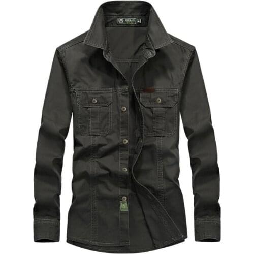 100% Cotton Long Sleeve Shirt Men Spring Autumn Casual Business Full Sleeve Shirts Dress Military Uniform Shirt Plus Size 5XL6XL