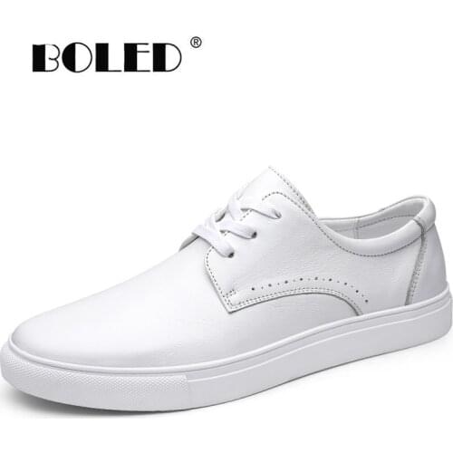 Genuine Leather Men Shoes Quality Anti-Skid Casual Shoes Comfort Lace Up Flat Shoe Outdoor Rubber Sole Walking Shoes Men