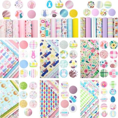 20x33cm Egg Easter Faux Synthetic Leather Set Fabric For Bow-knot Bags Wallet Earring Phone Case Scrapbook DIY,1Yc16678