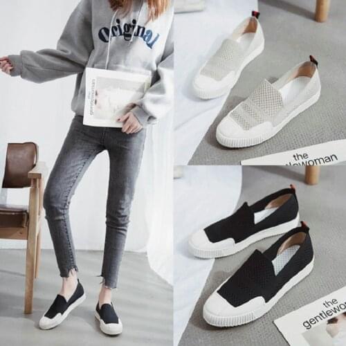 2019 spring and summer new one-foot flat flying woven shoes womens shoes casual sports shoes lazy Loafers flat shoes