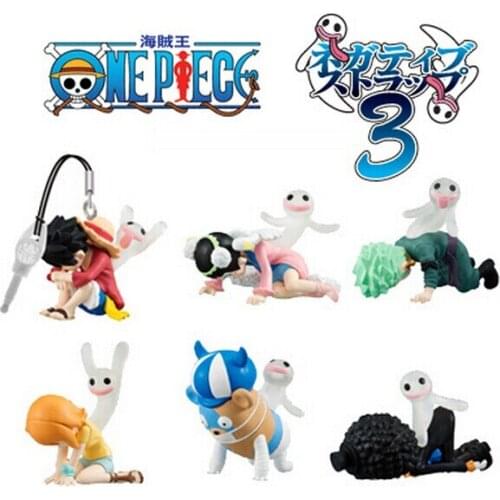 Bandai Genuine Gashapon Toys ONE PIECE Passive Kumasy Usopp Ice Franky Navy Action Figure Ornaments Phone Charms