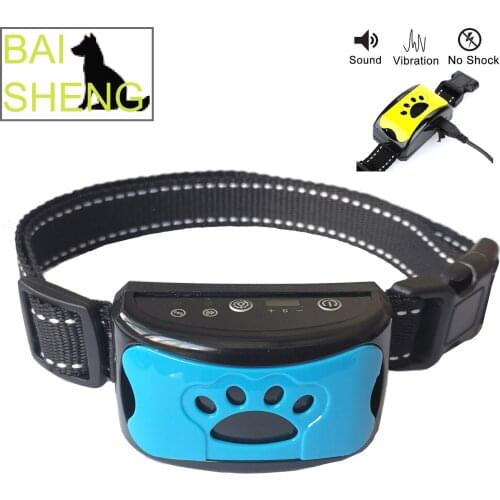 50Pcs/Lot Pet Dog Training Collar Anti-barking Collar Electric Shock Adjustable Nylon Strip USB Charging Dog Trainer General