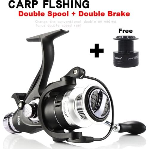 New Double Spool fishing reel Double Brake Metal Spool spinning reel Fishing reel Carp Fishing Reservoir Lure Casting reel