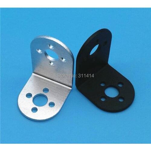 10pcs/lot Robot Servo L Brackets Type Mount Mechanical Robot Smart Car Black Anodized Aluminum Wholesale Promotion Free Shipping