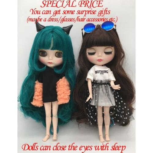 Special price BJD joint S1-8 DIY Nude Blyth doll birthday gift for girl 4 colour big eyes dolls with beautiful Hair cute toy