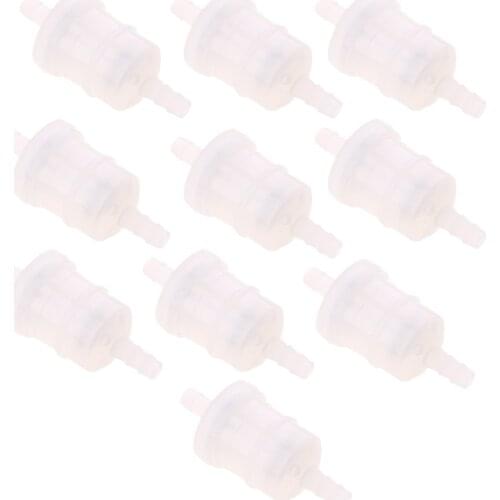 10 Pieces Universal Motorcycle Petrol Inline Fuel Filter Fit 6mm Hose Pipes