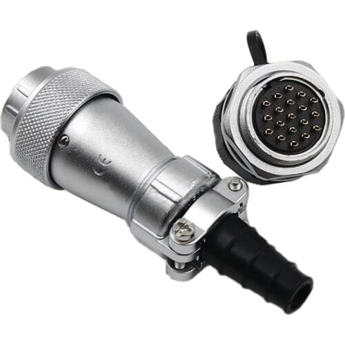 WF24 TI+ZM Waterproof 2 3 4 9 10 12 19 Pin Industrial Electrical Terminal Adapter IP67 Docking Panel Mount Connector Plug Socket