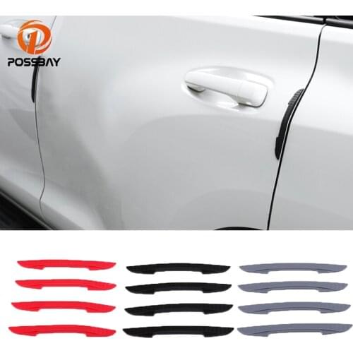 POSSBAY 4Pcs Car Door Protector Flexible Auto Door Guard Edge Corner Bumper Guards Buffer Molding Protection Strip Bar