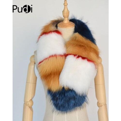 Aorice Women Real Fox Fur Winter Warm Scarf Ring Collar Brand New Genuine Fox Fur Colorful Scarves Rings SF858