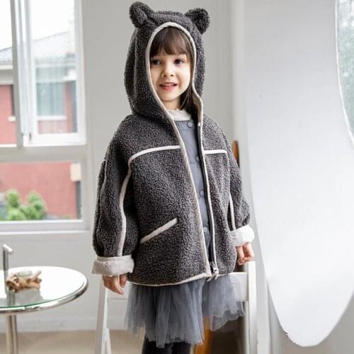 2PCS Winter Childrens Clothing Girls Hooded Outerwear Kids Grain Fleece Jacket+Down Vest Warm Down Jackets For Girls A613