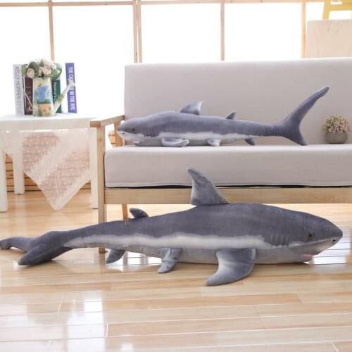 1.4M Simulated Shark Stuffed Sea Animal Fish toys for Seafood Store Mascot Plush Soft Doll toys Birthday Tuna Dolls lifelike