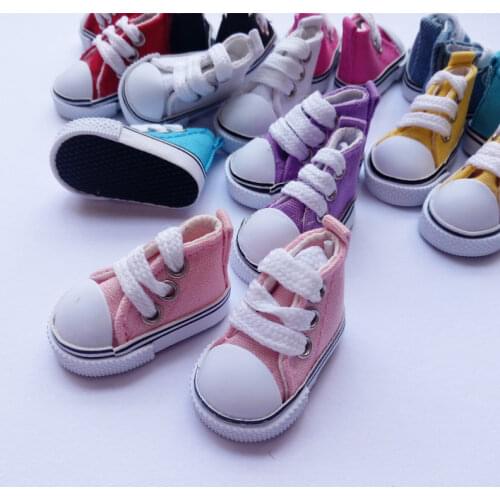 1Pair Retail Doll Accessories Cavans Doll Shoes 5CM Shoes For BJD Doll 1/6