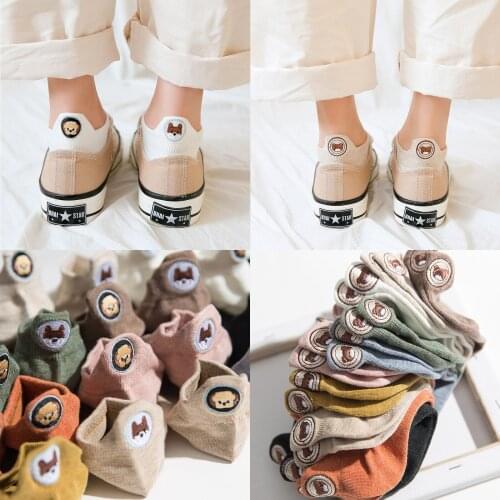 1 pair animal print socks funny cute korean style women girl ankle Socks cartoon kawaii fall short happy cotton modis fashion