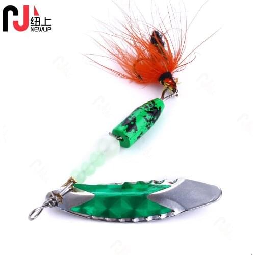 1PCS Metal Fishing Lure Spinner Bait 4.7g 65mm Wobblers Spoon Lures Pike Bass Carp Hard Bait With Feather Treble Hooks