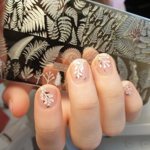 1pcs Stainless Steel Nail Art Stamping Plate French/Flower/Letter Geometry Template Stencil DIY Printing Nail Tool 6*12cm