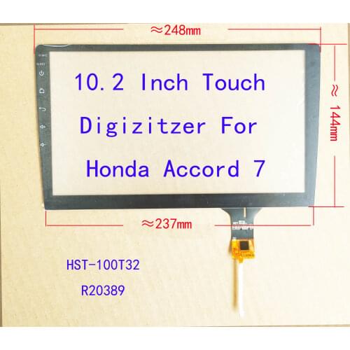 10.2 Inch Capacitive Touch Screen Digitizer Sensor For Radio 249*144mm GT911 6pin For Honda Accord