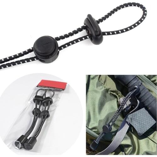 2PCS Elastic Rope Buckle Backpack Hiking Stick Holder Fixing Buckle Elastic Lanyard