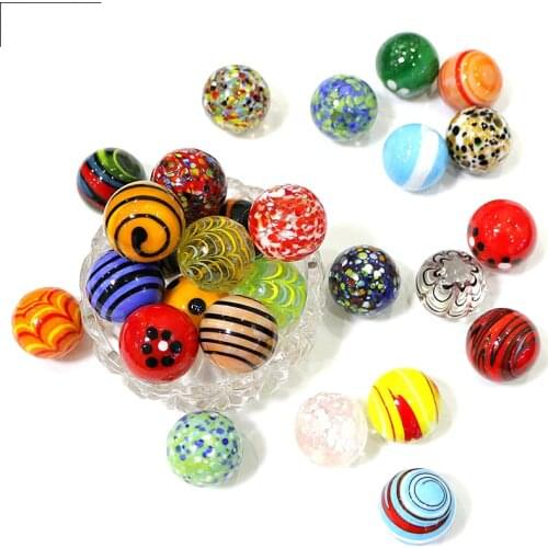 25MM Custom Colorful Handmade Murano Glass Marbles Balls Ornaments Home Vase Bonsai Decor Accessories Game Pinball Toys For Kids