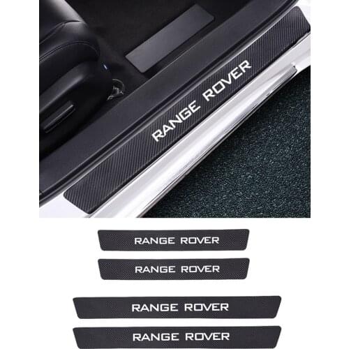 4PCS Car Door Sill Plate Stickers Car Tuning Accessories For Land Rover Range Rover Discovery 3 4 2 Freelander 2 1 Evoque Velar