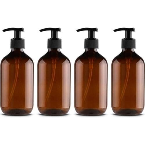 4 PCS Transparent Empty Spray Bottles 500ml Plastic Mini Refillable Container Empty Cosmetic Containers Travel Sub-Bottle