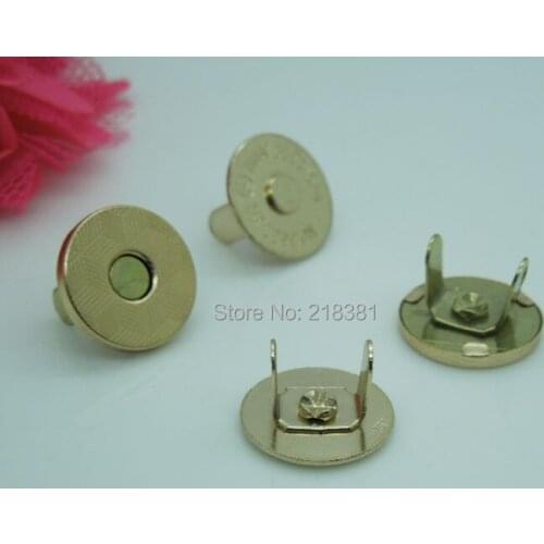 50 Sets Light Gold Plated Thin Magnetic Snaps Bag Purse Clasp Metal Button Fastener Sewing Craft 14mm A00899