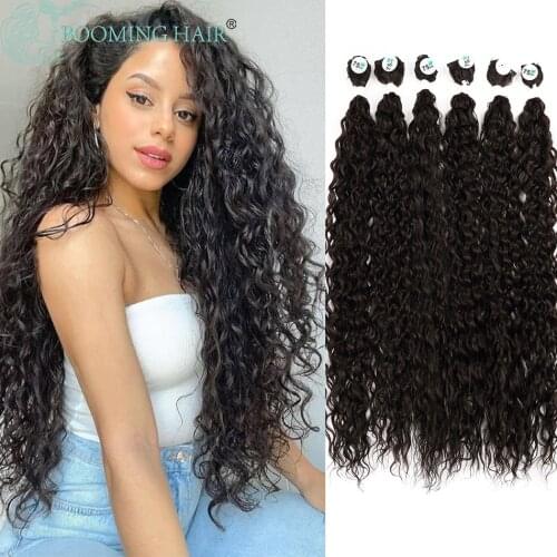 Loose Deep Wave Hair Bundles Extensions Synthetic Super Long 28" 30" 32" 9PC Curly Bundles 613 Hair Extension Corn Wave BOOMING