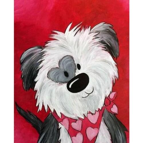 5D DIY Diamond Painting Cartoon Drawing Black Ear Bear Picture Square/Round Diamond Cross Stitch Decorative Painting Art TX183