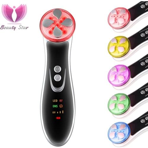 Beauty Star RF & EMS Beauty Apparatus LED Electropration Sonic Vibration Therapy Lift Tighten Skin Care Anti wrinkle Massager