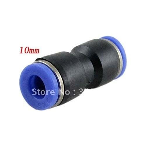 Free Shipping 100PCS/LOT 10mm to 10mm Push In Ends Straight Quick Fittings Adapter
