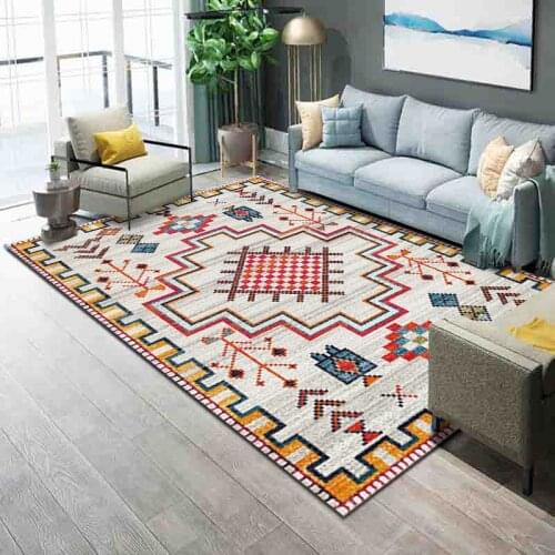 Large Carpet Nordic Modern Rectangular Geometric Stripe Bedroom Living Room Household Non-Slip Floor Mat