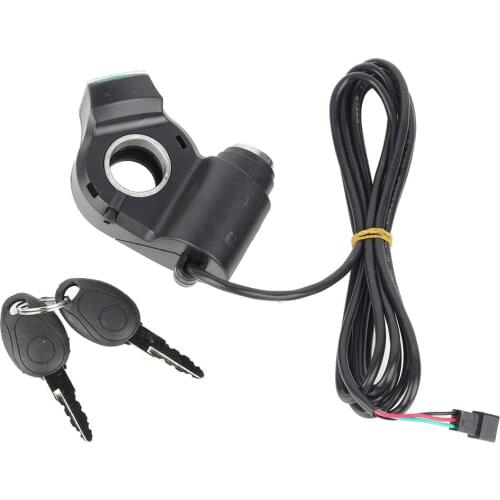 Throttle Voltmeter with Green Digital Voltage Display and Lock for E-Bike Scooter Tricycle for 12-99V electric bike, scooter