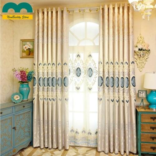 Europe Custom-made Luxury Embroidery Blackout Curtains for Living Room Classic Craftsmanship High Quality Curtains for Bedroom