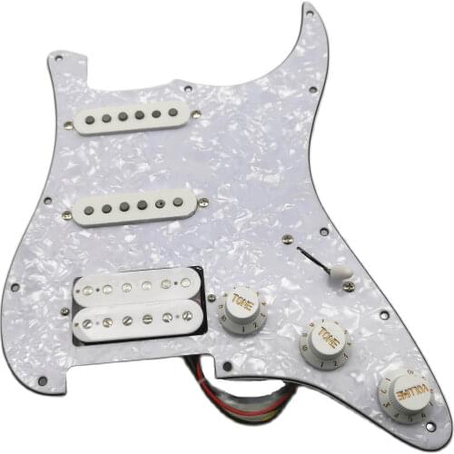 FD ST Alnico Pickups White Pearl SSH Pickguard Pickups Puch Pull Switch Single Cut function 1 set + Welding Circuit Diagram