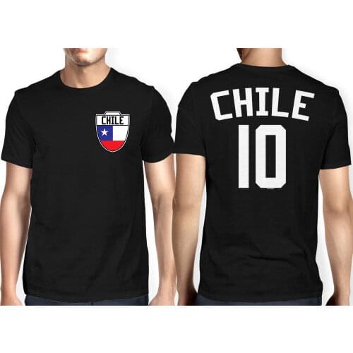 2019 Summer Short Sleeve Cotton T Shirts Man Clothing Chile Soccers Footballer Sporter Crest Country Custom Design T Shirt
