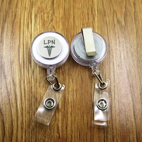 LPN ID Badge Reel for Docter Nurse Teacher Student retractable recoil id badge holder office work fun