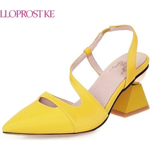 Lloprost ke High Heels Women Pumps Cutout Strange Style High Heels Slingbacks Shoes Elegant Pointed Toe Shoes Ladies Plus Size