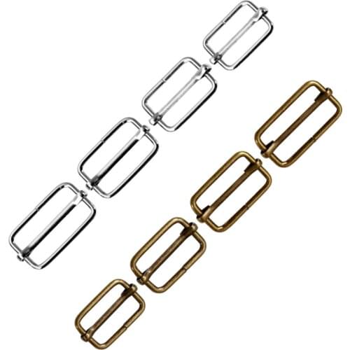 100PCS Metal Adjustable Square Ring Buckles Bronze Sliver Garment Blet DIY Needlework Luggage Sewing Handmade Bag Buttons