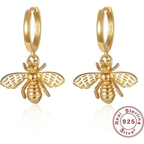 Fashion Cute Bee Shape Women Earring Gold/Silver Color Available Daily Holiday Wear Stylish Jewelry Simple Honeybee Drop