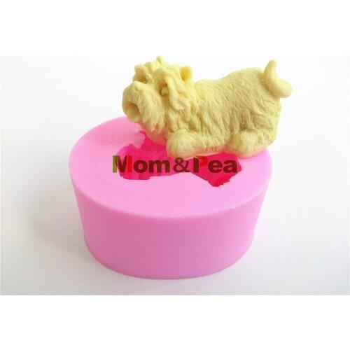 Mom&Pea 0338 Free Shipping Little Dog Silicone Soap Mold Cake Decoration Fondant Cake 3D Mold Food Grade Silicone Mould