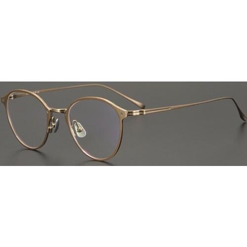 Japan Handmade Pure Titanium Glasses Men Round Frame Vintage Super Light High Quality Eyeglasses Women Myopia Oculos De Grau