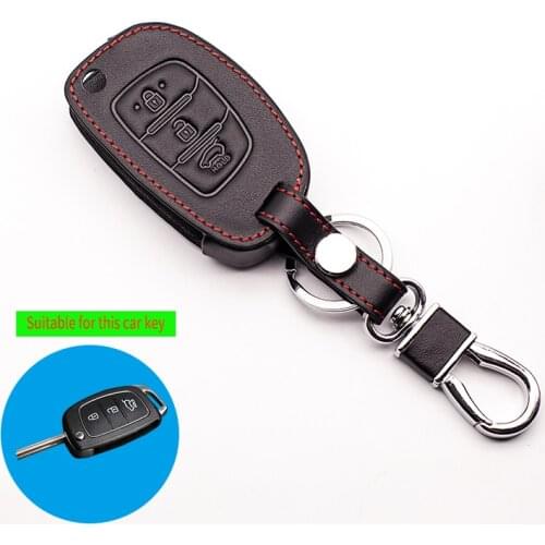 New ! genuine leather car key cover for Hyundai TUCSON Solaris 8 IX35 Santa Fe,3 Button fold key starline a91 starline a93