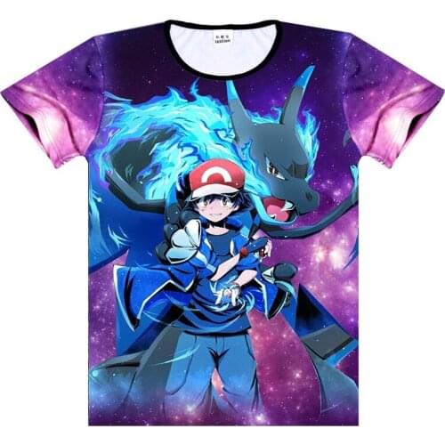 Pokemon Pikachu T-shirt Summer New Short-sleeve Street Trend Clothing Pure Cotton Loose Short Sleeves Suitable for Sports