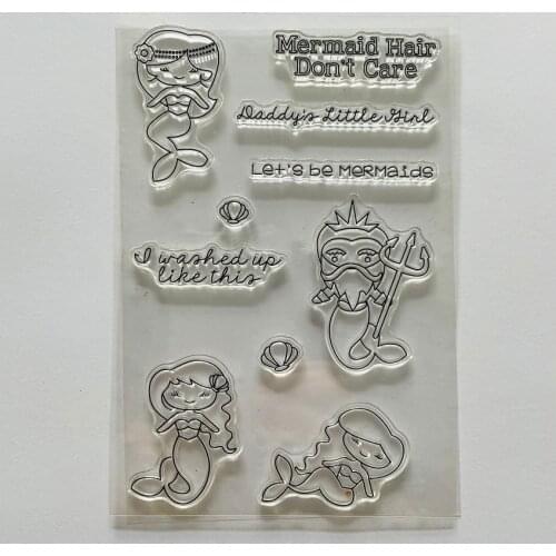 Marmaid Transparent Clear Silicone Stamp Seal for DIY scrapbooking/photo album Decorative clear stamp decoration