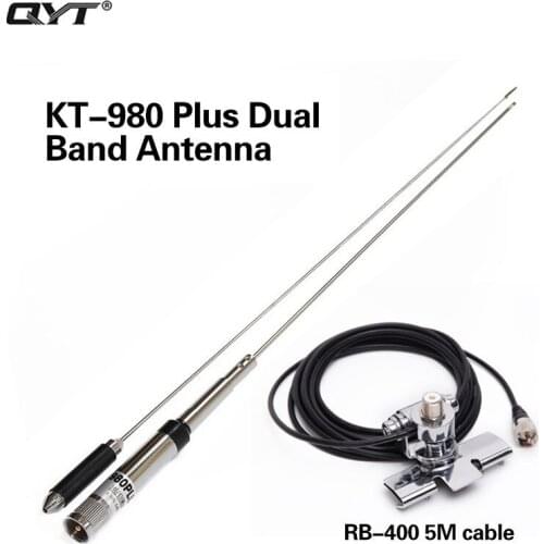 QYT KT-980Plus Dual Band 146/436MHz 3.0/5.5dBi Mobile Radio Antenna for Car Mobile Radio QYT KT980Plus 2 Bands Radio