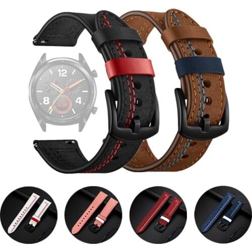 22mm 20mm Watchband For Huawei Watch GT 2 Genuine Leather Strap Smartwatch Band Belt Bracelet For Samsung Galaxy Watch 3 Correa