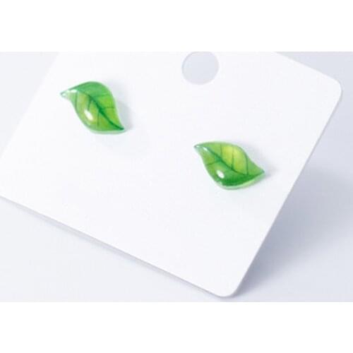 Han Edition Cute/Romantic Sweet Green Leaves Leaf Classic Stud Earring Sell Like Hot Cakes Girl Fashion Friend Kid Jewelry Gift