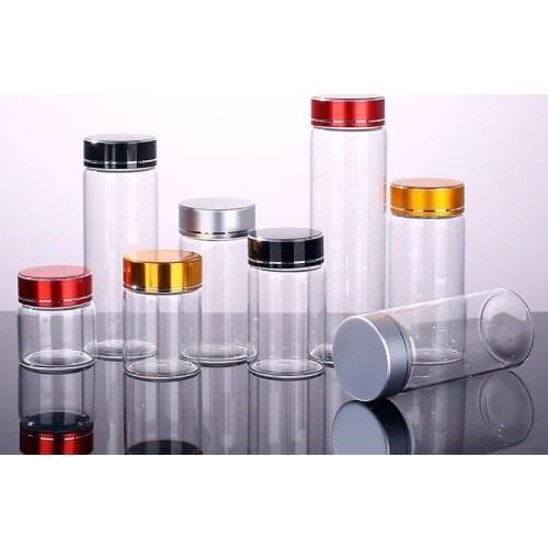 500PCS 20-180ml Glass Bottle With 5 Color Cap Kitchen Glass Canister Snack Sugar Storage Container Jar Bottles Kitchen Accessory